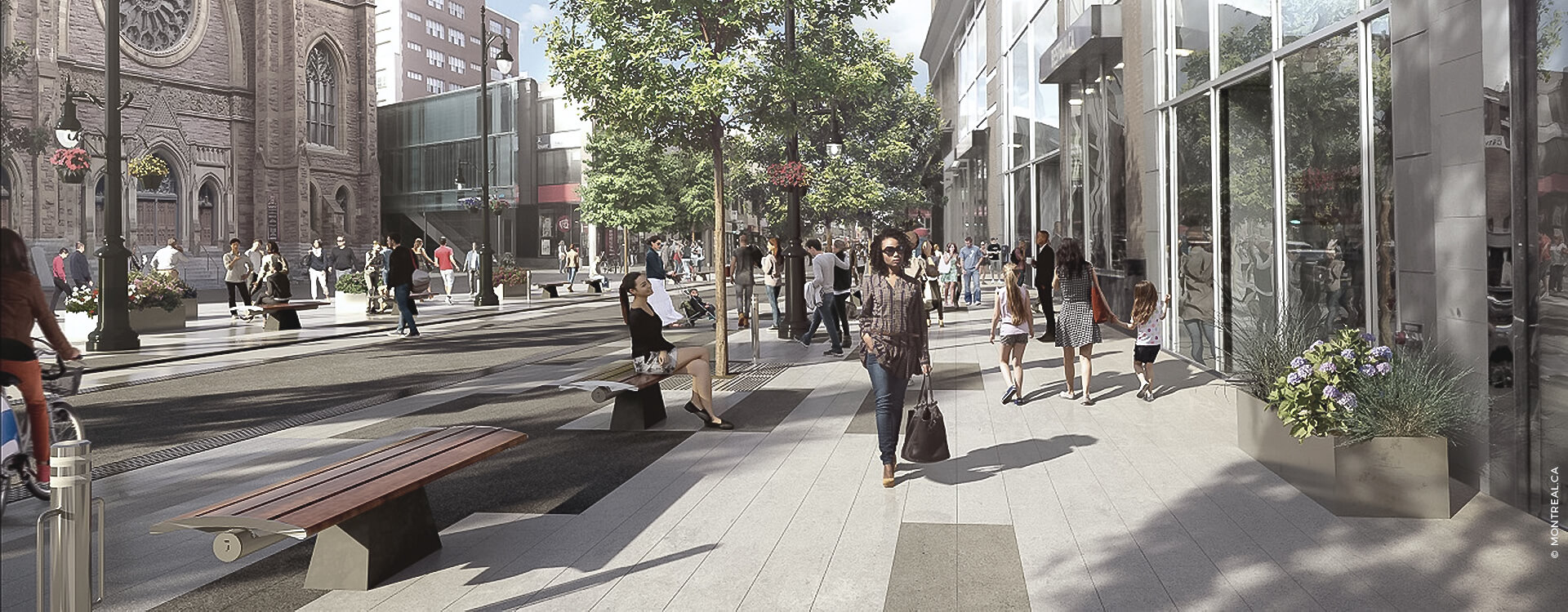 Sainte-Catherine Street West Redevelopment Project in Montreal, Quebec | WSP / EXP: Engineering Consultants, Urban Development and Sustainable Mobility