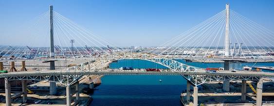 Pont Gerald Desmond à Long Beach, Californie, États-Unis   Projet WSP