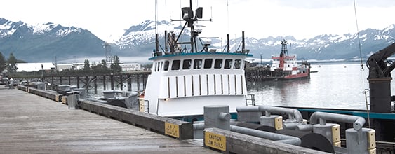 Floating wharf in Valdez, Alaska